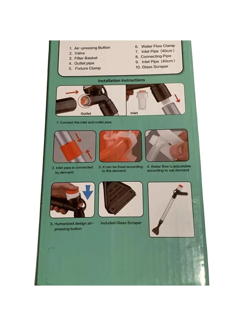 Pulaco Aquarium Gravel Cleaner Siphon Vacuum with Glass Scraper Kit 92cm NEW